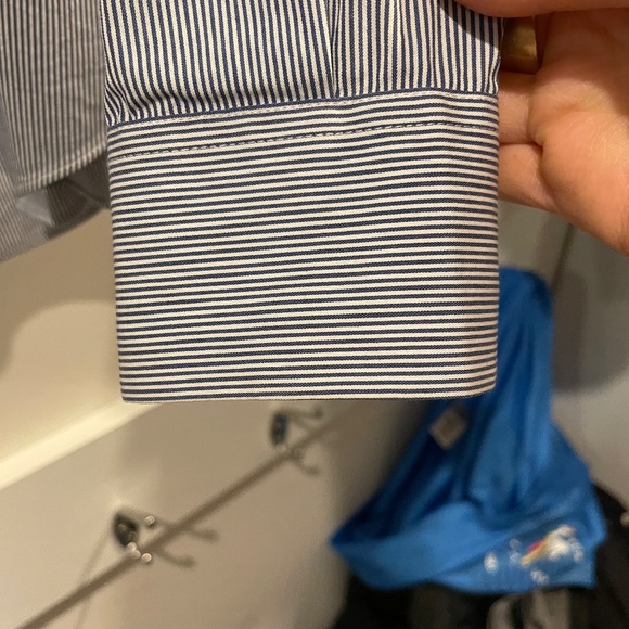 Theory Striped Essential Button-Down Shirt, Size P - Picture 5 of 7
